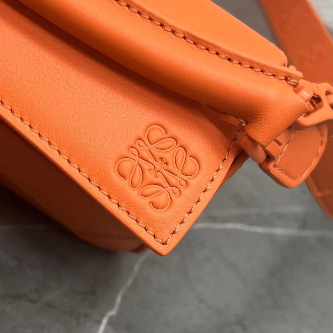 Loewe Mini Puzzle Bag in Classic Calfskin Orange